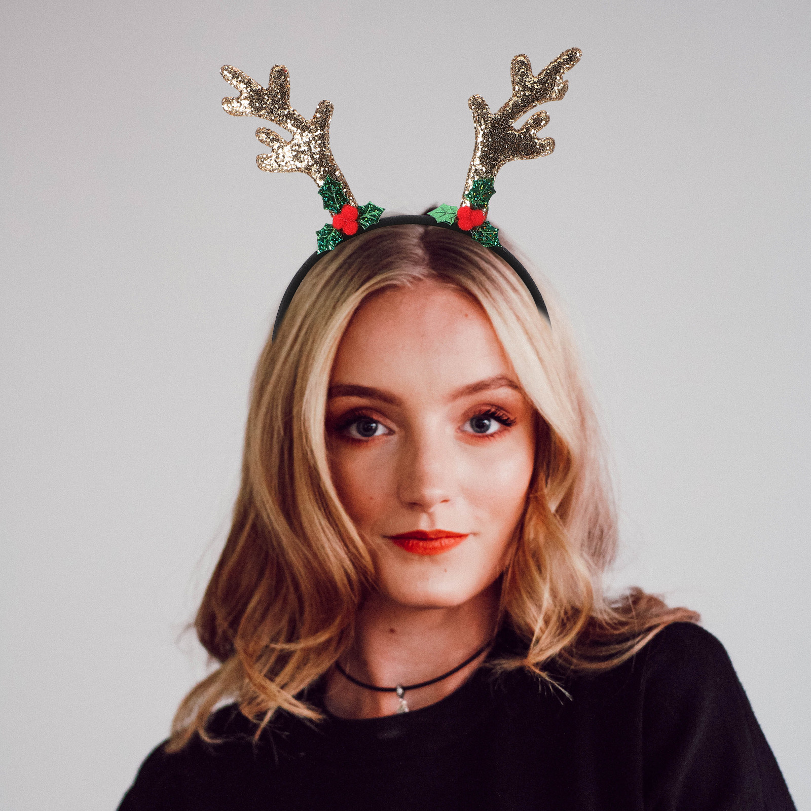 Reindeer Antlers Headband - Antler Headband Dark Deer Horn Design