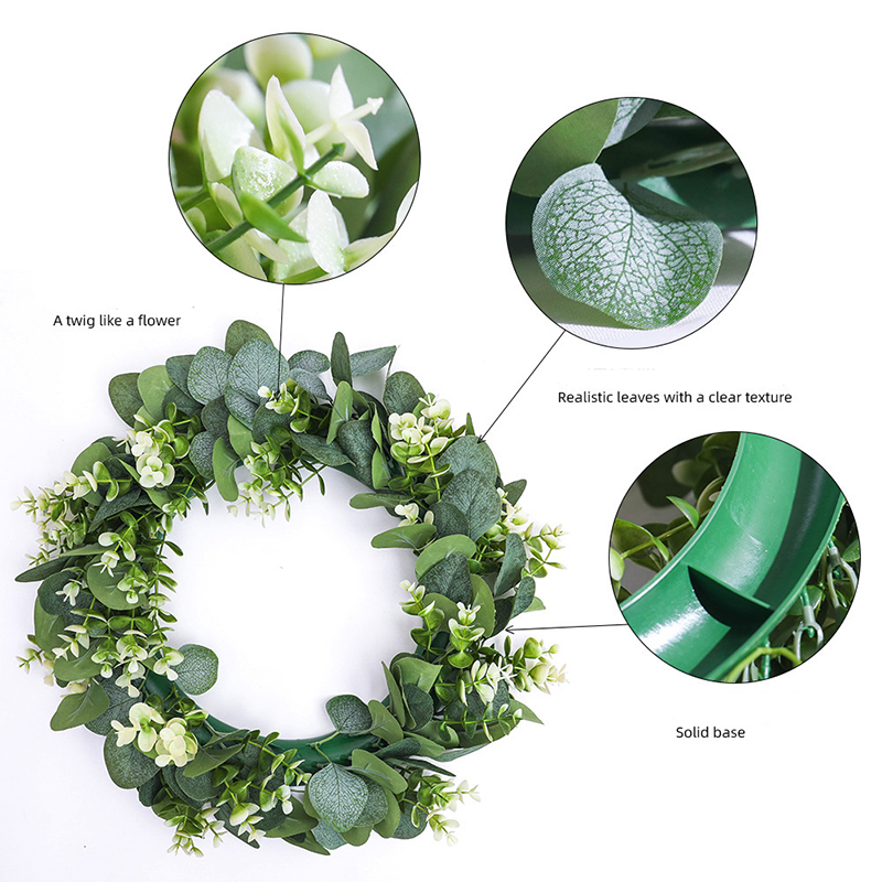 Eucalyptus Wreath Flowers Gift - Christmas Wreath Fake ulasan dan harga