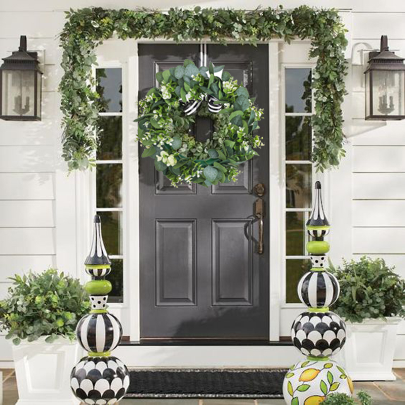 Eucalyptus Wreath Flowers Gift - Christmas Wreath Fake ulasan dan harga