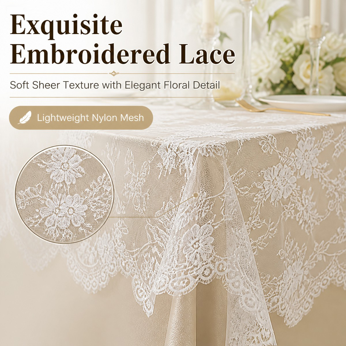 White Floral Lace Table Runner - Christmas Table Runner ulasan dan harga