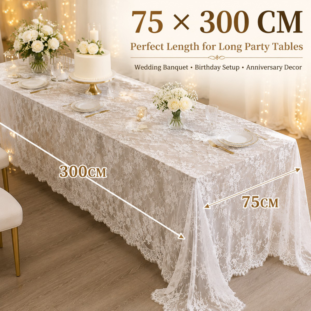 White Floral Lace Table Runner - Christmas Table Runner ulasan dan harga