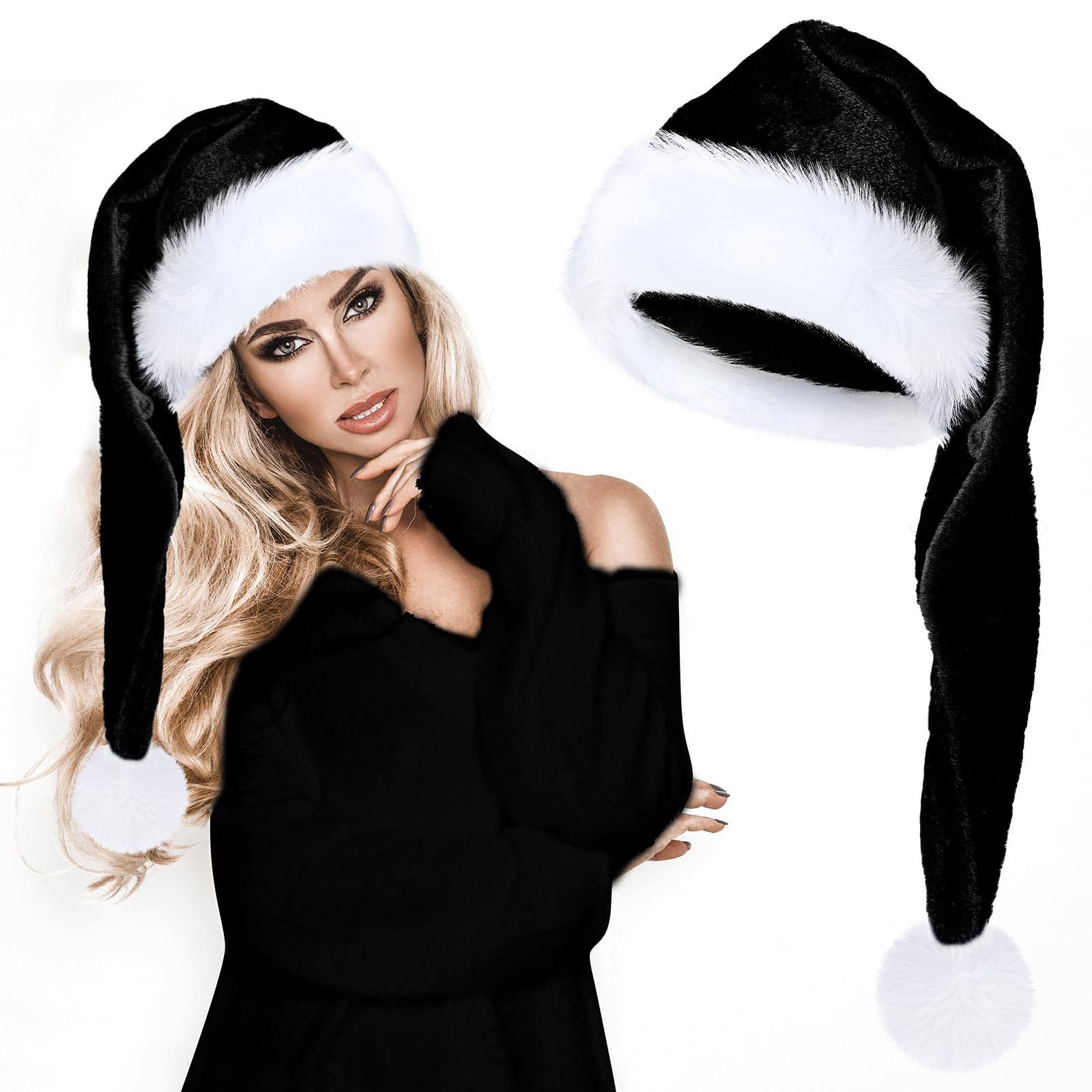 Long Plush Christmas Hat Red T - Santa Hat Plush ulasan dan harga