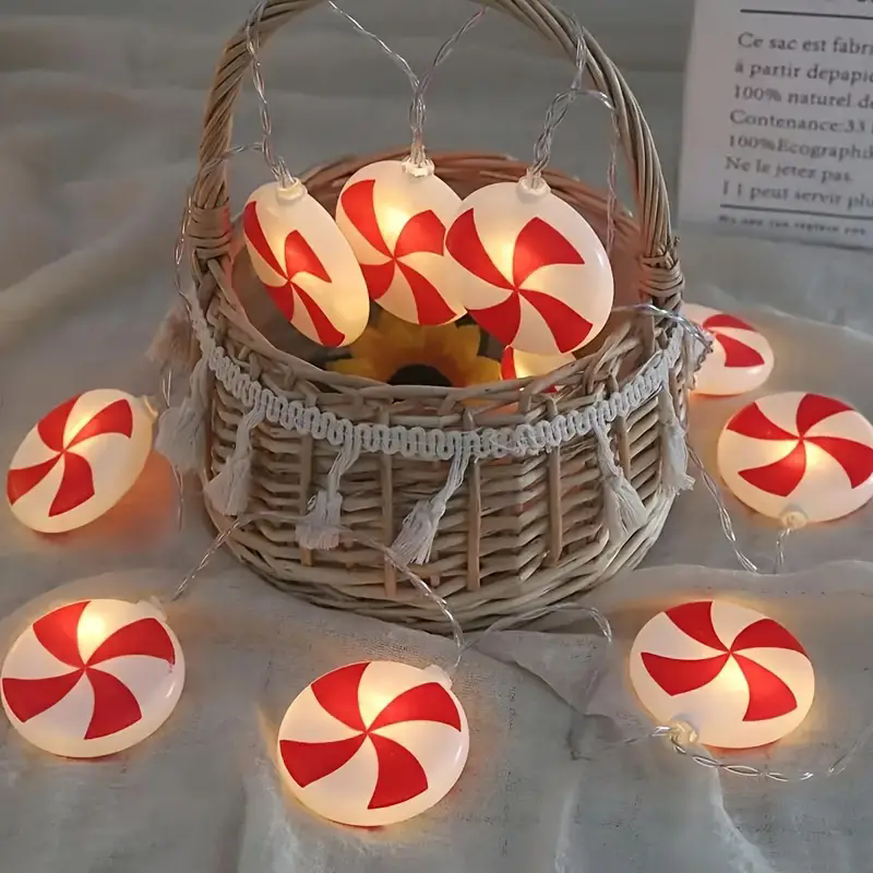 6m 40 LEDS Festive Candy Cane  - Led Fairy String Lights ulasan dan harga