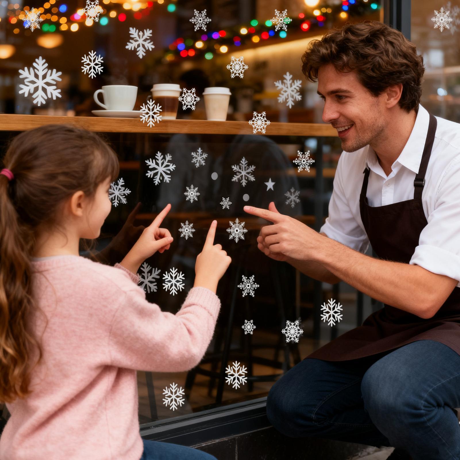 Snowflake Window Clings Static - Snowflake Window Decal ulasan dan harga