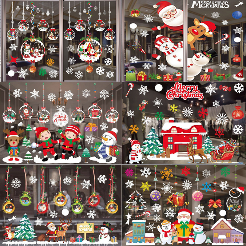 Merry Christmas Decoration Win - Snowflake Window Decal ulasan dan harga