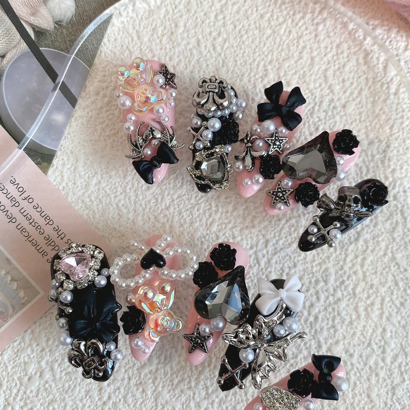 10pcs Long Coffin Pink Black G - Ribbon Bow Gift ulasan dan harga