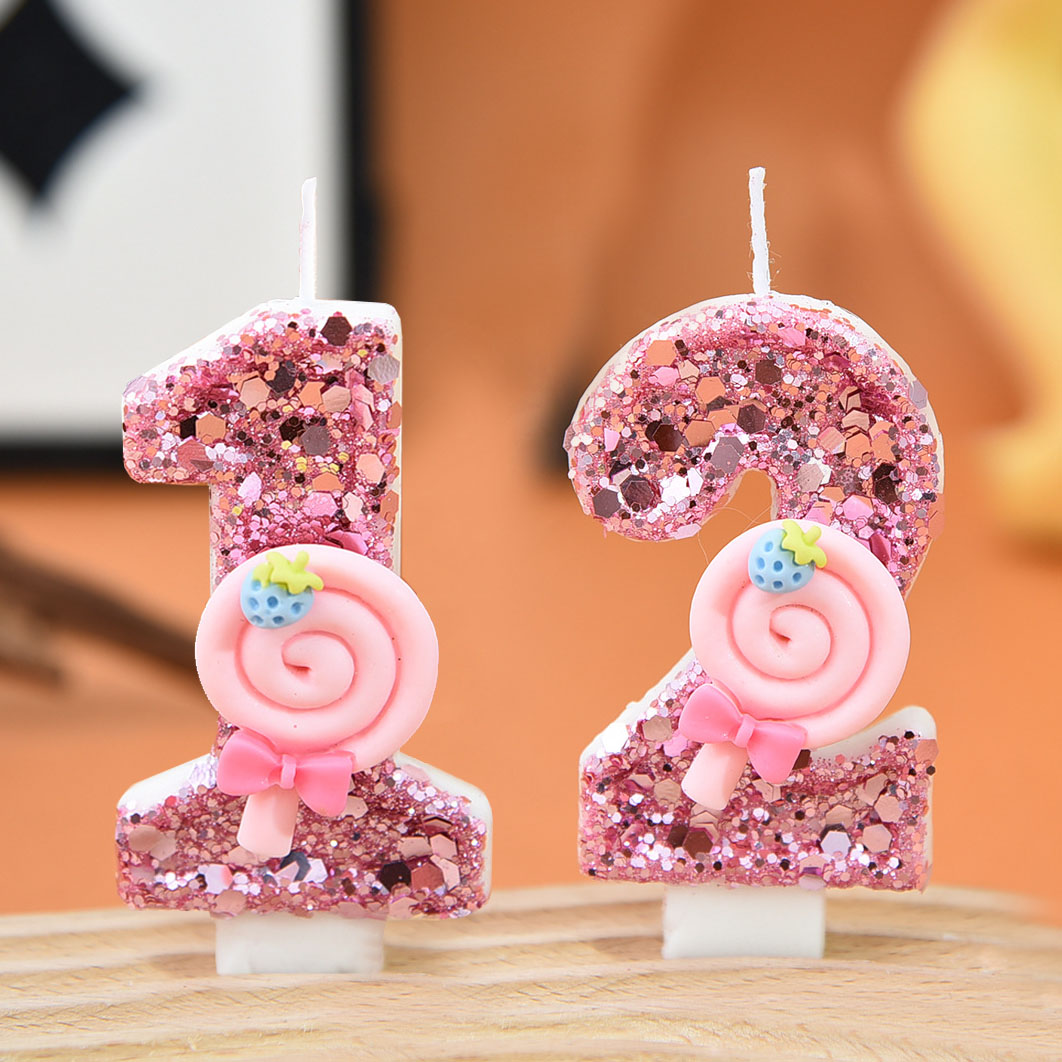 1pc Large 0-9 Numbers Pink Lol - Holiday Candle Set ulasan dan harga