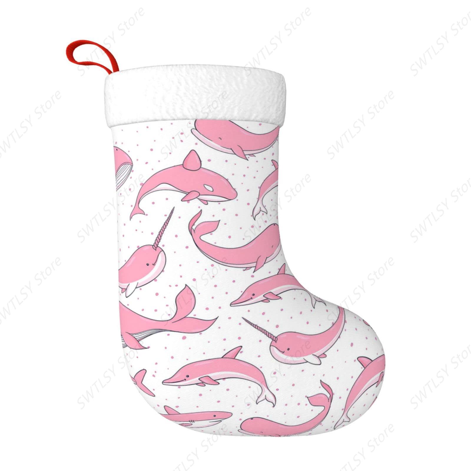 Christmas Pink Whales Xmas Hol - Christmas Stocking Hanging ulasan dan harga